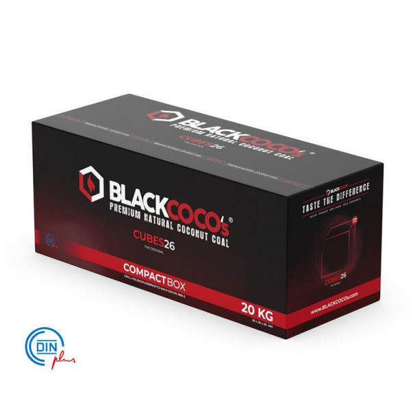 BLACKCOCO&rsquo;s Premium Shisha Kohle - CUBES26 COMPACTBOX (20kg)