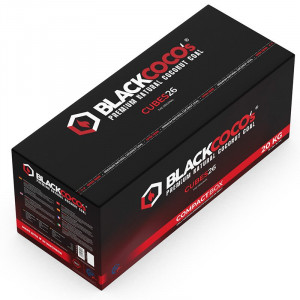 BLACKCOCO&rsquo;s Premium Shisha Kohle - CUBES26 COMPACTBOX (20kg)